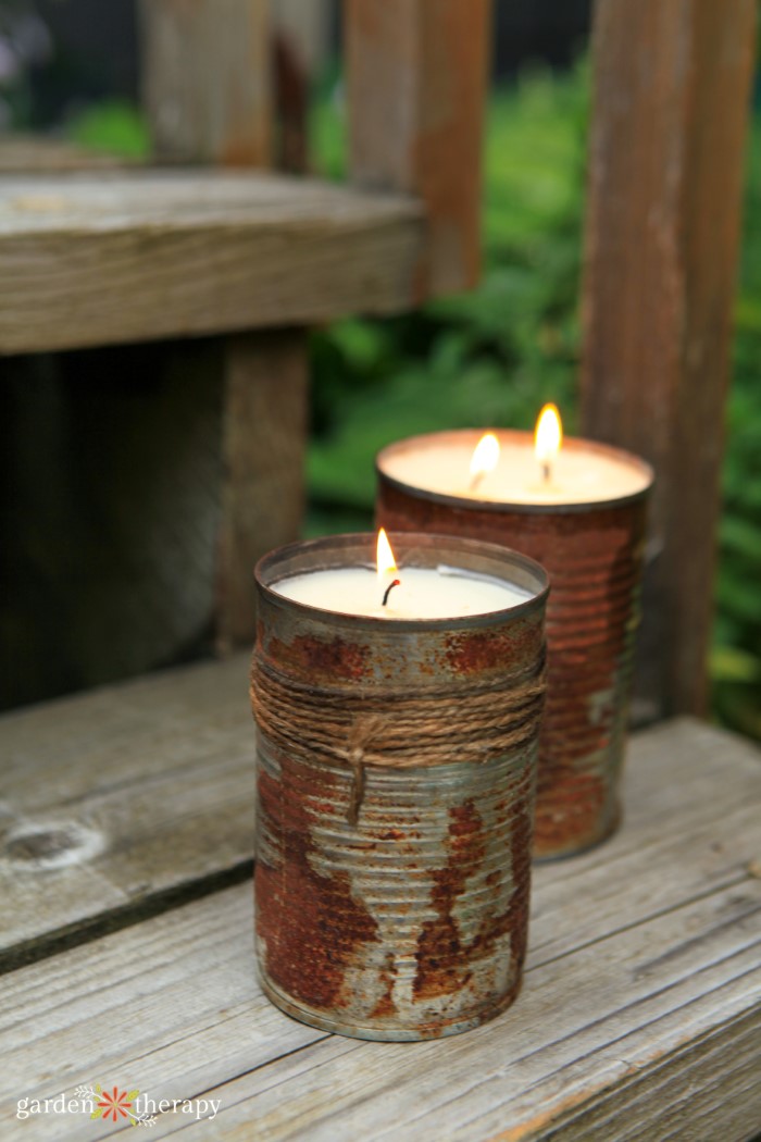 DIY Citronella κεριά σε παλιά κουτιά